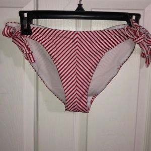 Red and white bikini bottom